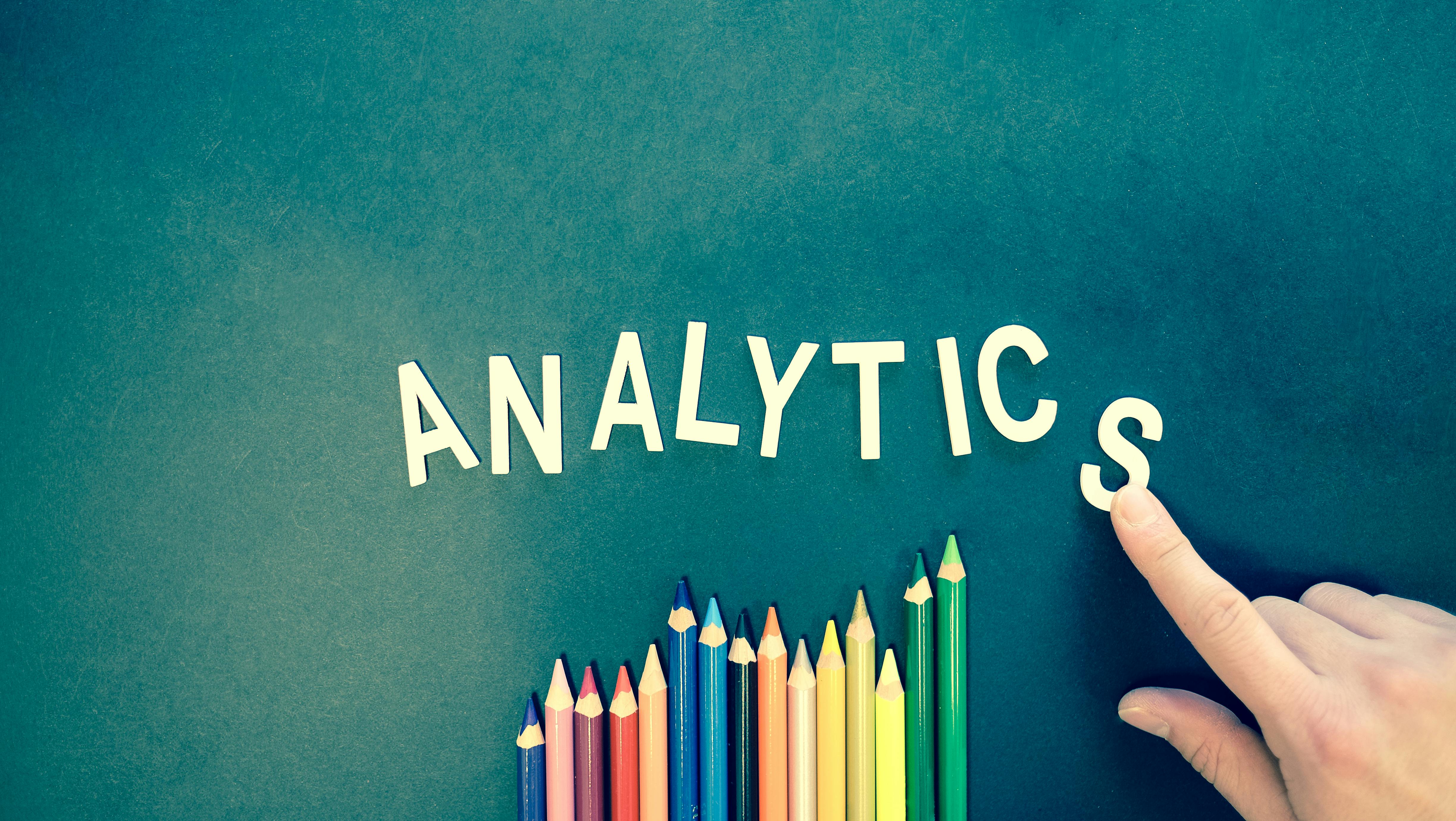 pencils and text that says analytics