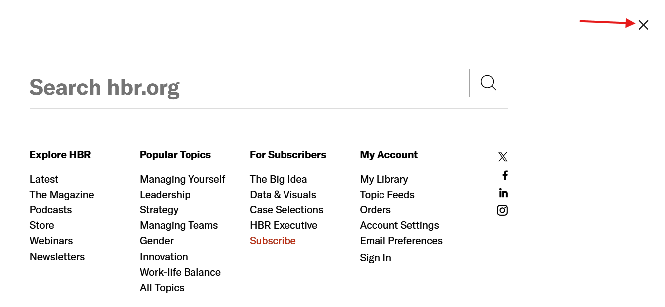 hbr opened hamburger menu