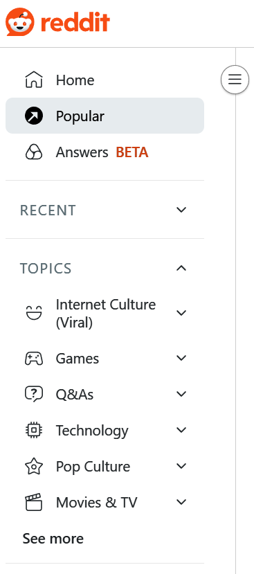 hamburger menu on reddit