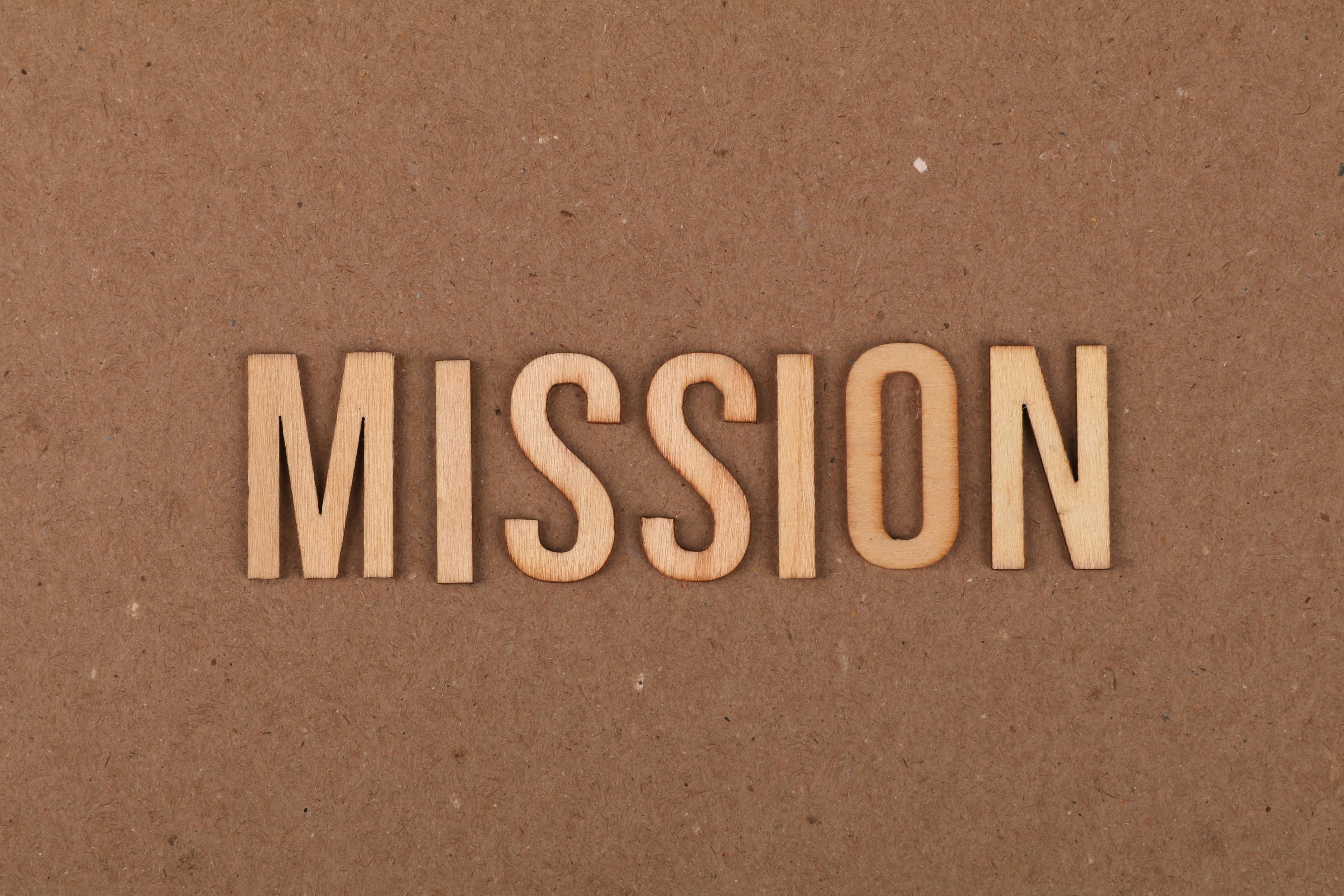 text saying mission